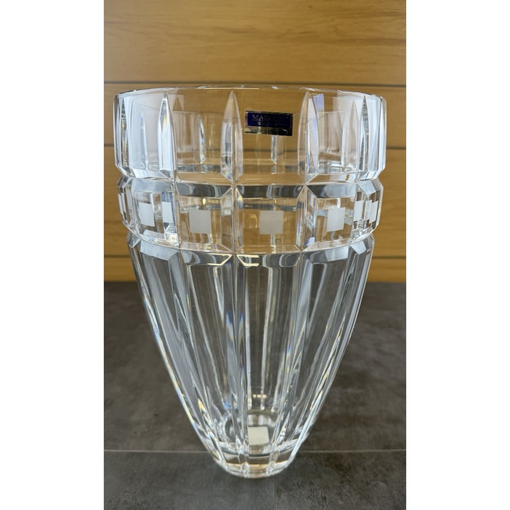 Marquis by Waterford Quadrata 12" Lead Crystal Vase Poland